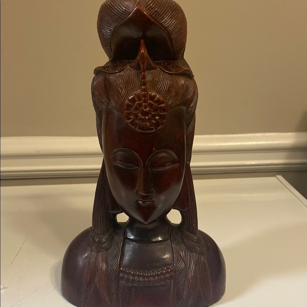 Elegant Brown Wooden Sculpture